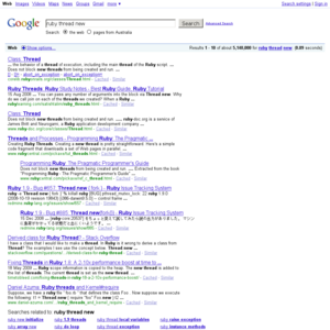 http://www.google.com.au/search?q=ruby+thread+new&ie=utf-8&oe=utf-8&aq=t&rls=org.mozilla:en-US:official&client=firefox-a